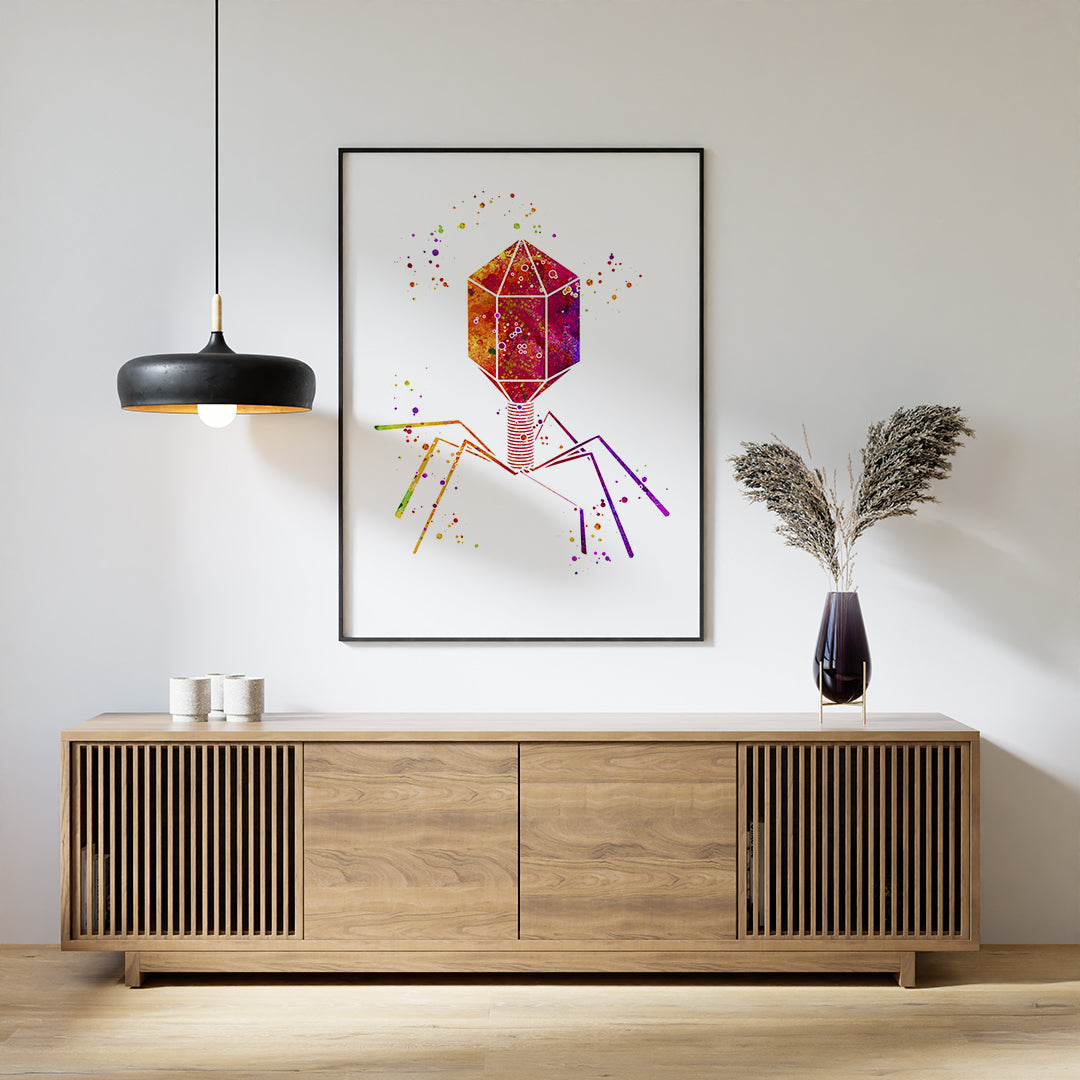 Virus of the Bacteriophage Type Watercolor Print