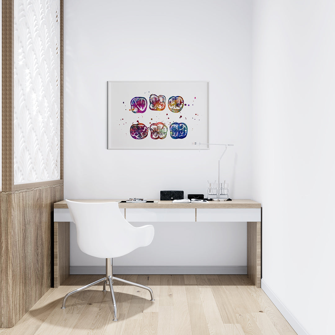 Surface of Molar – Watercolor Print