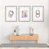 Colorful dental anatomy prints for decor in dental offices, creating an educational and artistic atmosphere