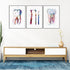 Set of 3 colorful watercolor dental prints for dentist office decor.