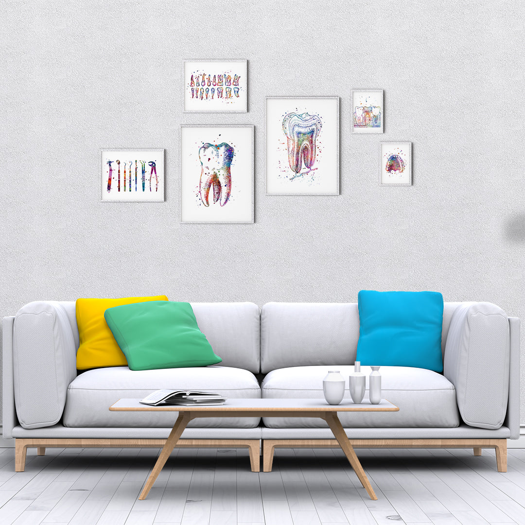 Dental Prints Set – Colorful Wall Art for Dentist Office