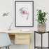 Detailed eye anatomy art in watercolor, vibrant wall art for optometrists and eye doctors