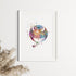 Human eye anatomy print with vibrant watercolor details, perfect for medical professionals’ offices