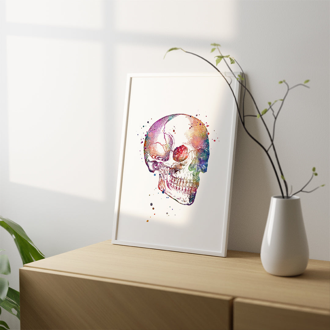 Human Skull Print – Watercolor Medical Wall Art