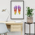 Colorful Watercolor Print - Human Foot Bones