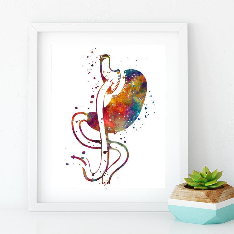 Gastric Bypass Surgery Watercolor Art Print