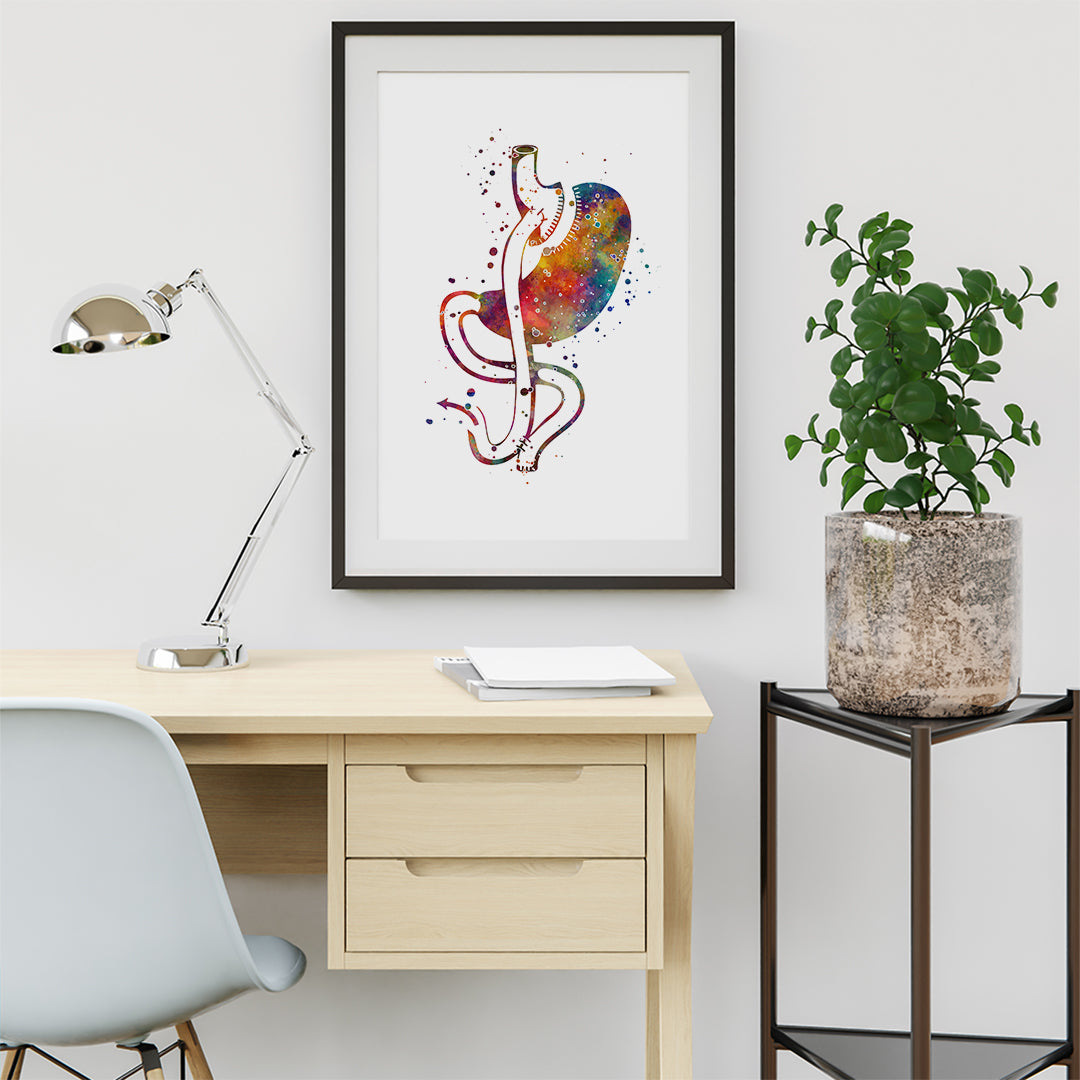 Gastric Bypass Surgery Watercolor Art Print