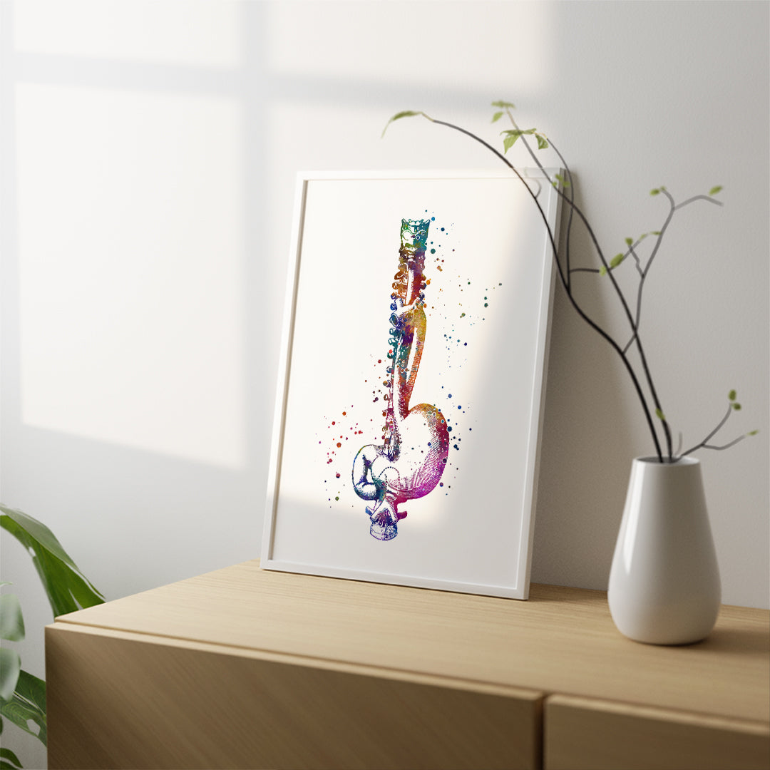 Esophagus and Stomach Anatomy Art Watercolor Print