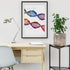 DNA watercolor wall art for science decor in labs, classrooms, or study spaces.