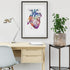 Colorful anatomical heart print for doctor office and medical student gift