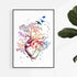 Cardiology Art Heart Tree Watercolor Print