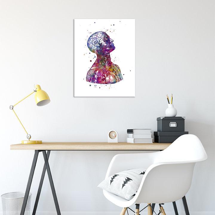 Head and Neck - Anatomy Art Watercolor Print