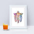 Human Chest Skeleton Rib Cage Anatomy Watercolor Art Print