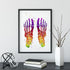 Colorful Watercolor Print - Human Foot Bones