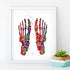 Human Foot Bones Watercolor Print Anatomy Art