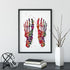 Human Foot Bones Watercolor Print Anatomy Art