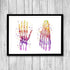 Human Hand and Foot Bones Watercolor Art Print