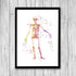 Human Skeleton Anatomy Watercolor Art Print
