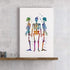Human Skeletons Watercolor Art Print
