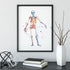 Skeleton Watercolor Print, Chiropractor Office decor