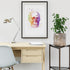 Human skull anatomy watercolor print