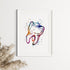 Vibrant tooth art print for decorating children’s dental clinic walls