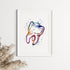 Tooth Watercolor Print – Colorful Dental Office Art