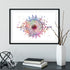 Vibrant Iris Eye Anatomy watercolor print; unique wall art for medical offices or home decor.