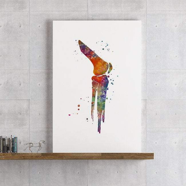 Knee Joint Watercolor Anatomy Art Print