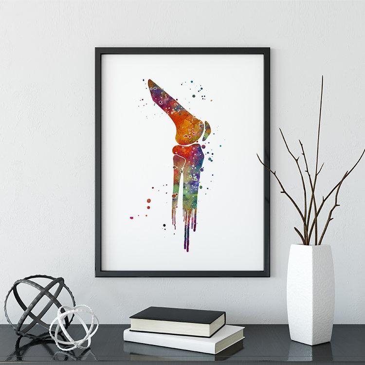 Knee Joint Watercolor Anatomy Art Print