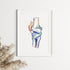 Human knee joint watercolor art for medical professionals.