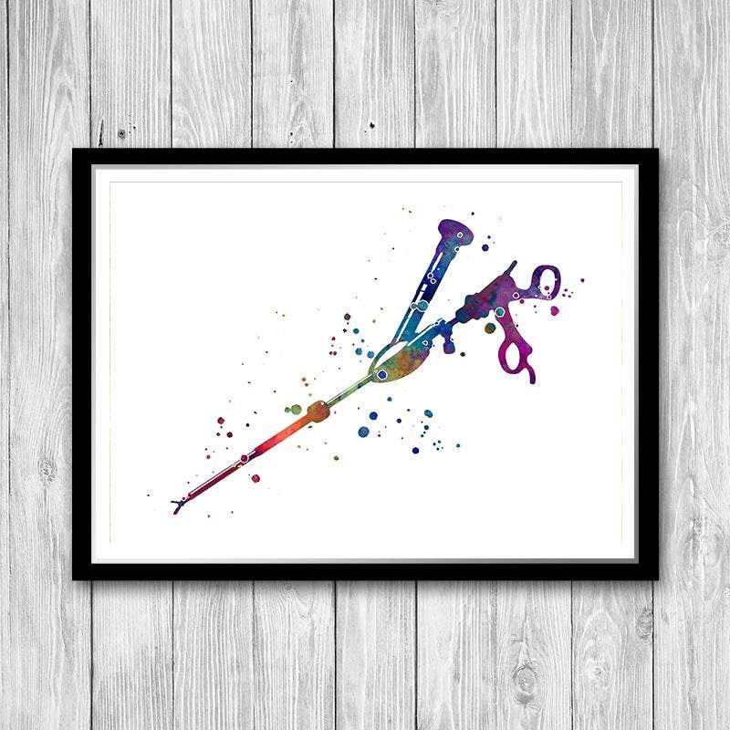 Laparoscope Watercolor Print