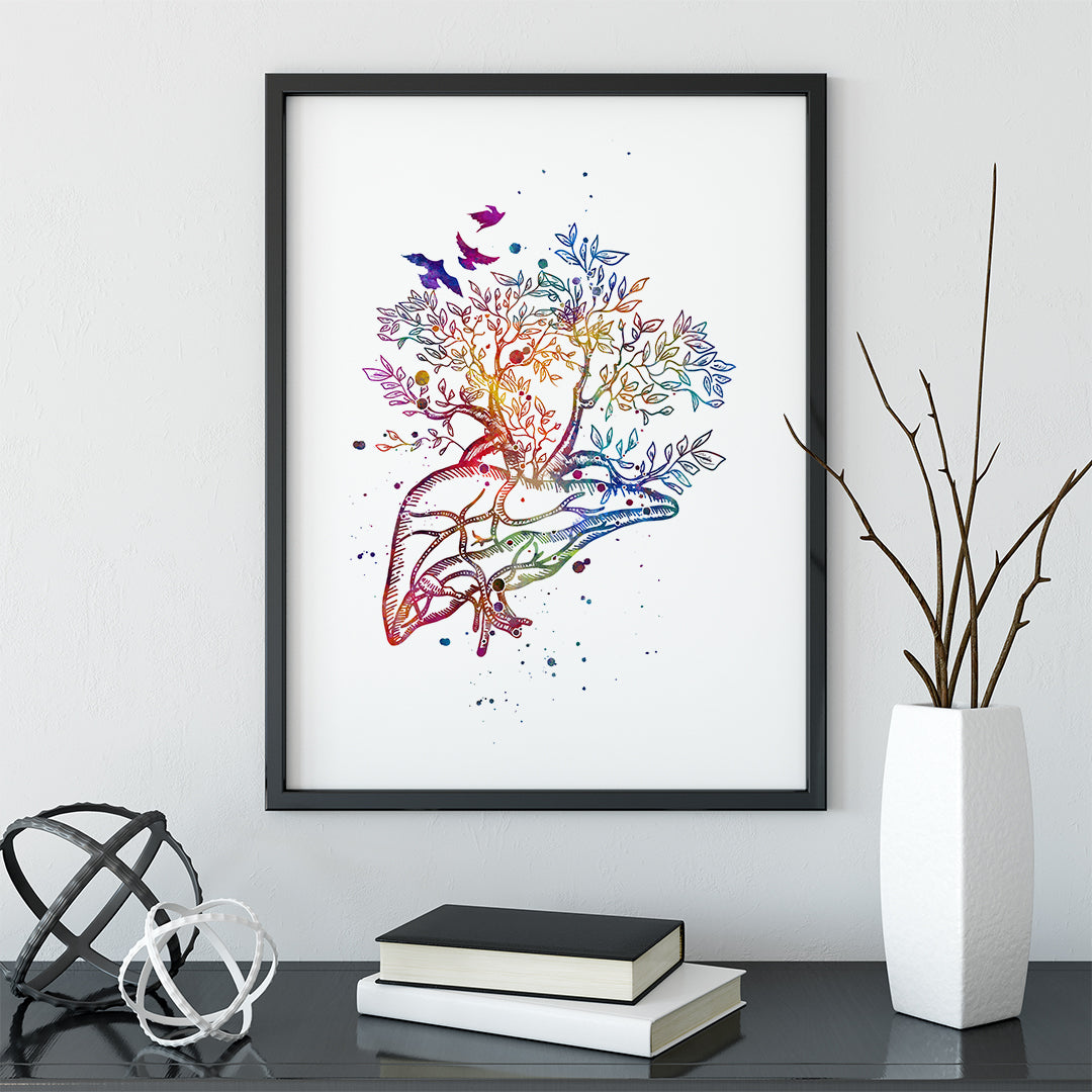 Liver Tree Anatomy Art Watercolor Print