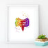Lower Gastrointestinal GI Tract Watercolor Art Print