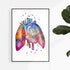 Human lungs and heart anatomical watercolor artwork for clinic wall art decor