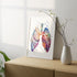 Vibrant anatomical lungs watercolor print, designed for pulmonology clinics or healthcare professionals' workspaces.