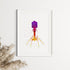 Bacteriophage virus watercolor artwork, perfect for labs, classrooms, and student gifts.