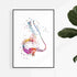 Colorful ENT anatomy set, three watercolor prints showcasing human ear, nose, and throat.