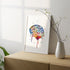 Neurology-inspired brain watercolor artwork, a perfect decor addition for hospitals, clinics, or medical classrooms