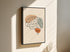 One line brain wall art in a black frame for modern office decor