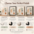 Four finish options for one line kidney art: unframed print, framed print, stretched canvas and framed canvas.