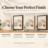 Illustrated guide to unframed print, framed print, stretched canvas and framed canvas finishes for one line lungs art