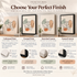 Four finish options for one line pelvis art: unframed print, framed print, stretched canvas and framed canvas.