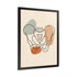 Minimalist pelvis line art in a black frame, shown at an angle against a white background.