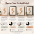Four finish options for one line spine art: unframed print, framed print, stretched canvas and framed canvas.
