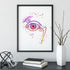 Eye anatomy watercolor art print focusing on the lachrymal gland and nasal duct, a unique gift for medical enthusiasts.