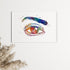 Watercolor print of eye and eyebrow anatomy, ideal for optometry and healthcare offices