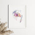 Eye anatomy watercolor art, showcasing the beauty of ophthalmology for clinics and personal spaces.