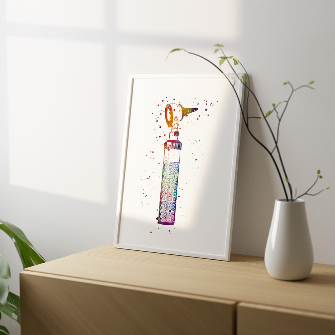 Otoscope Ear Tool Watercolor Art Print