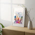 Vibrant molar tooth anatomy print in watercolor, ideal for dental professionals